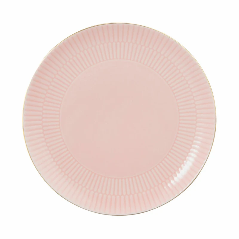 Seltmann Weiden Frühstücksteller Rund Amina Rosé Goldrand, Teller, Porzellan, Rosa, 22.7 cm, 001.776105