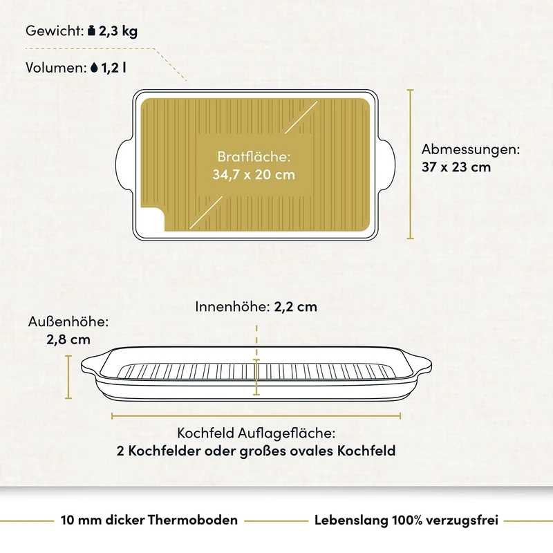 Grillplatte 37x23 cm