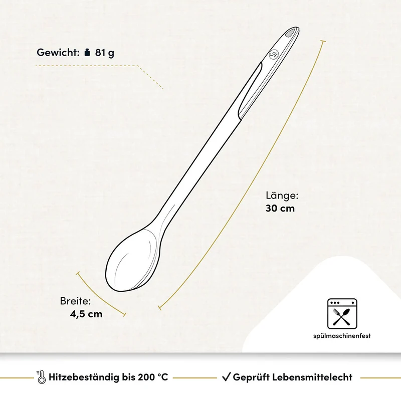 Kochlöffel mit robustem Edelstahlkern