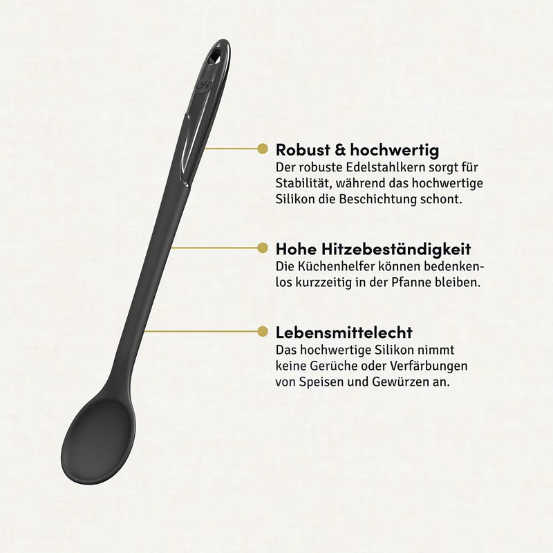 Kochlöffel mit robustem Edelstahlkern