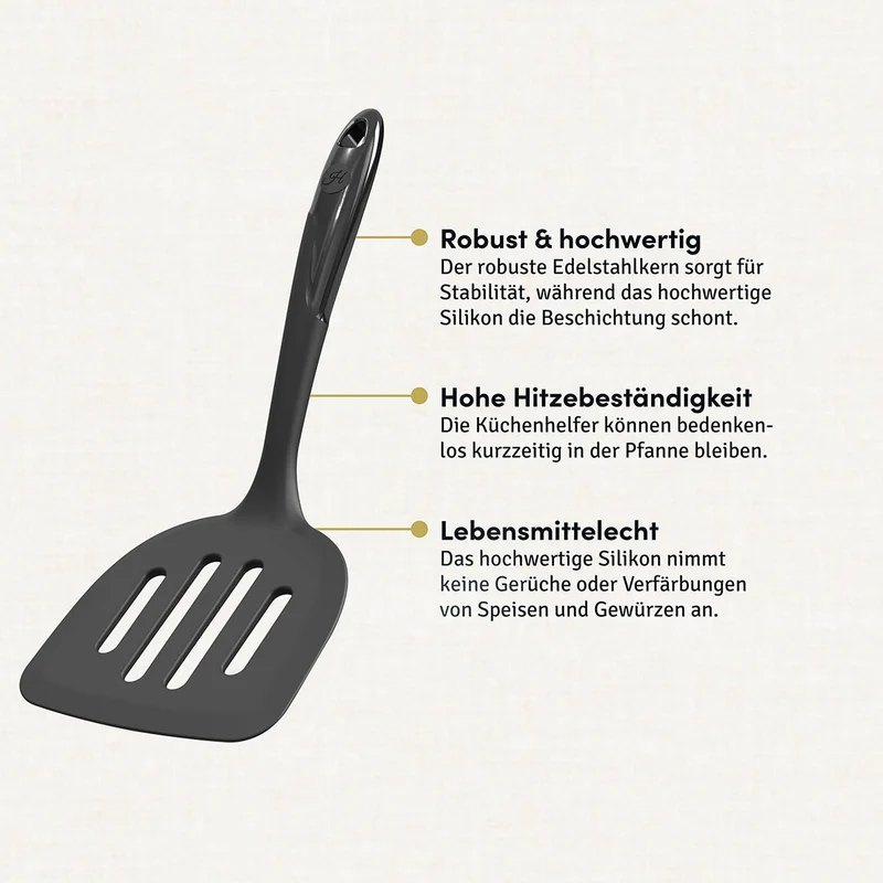 Pfannenwender XXL mit robustem Edelstahlkern