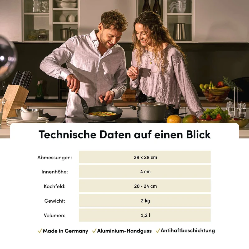 Grillpfanne eckig 28x28 cm I Deckel optional