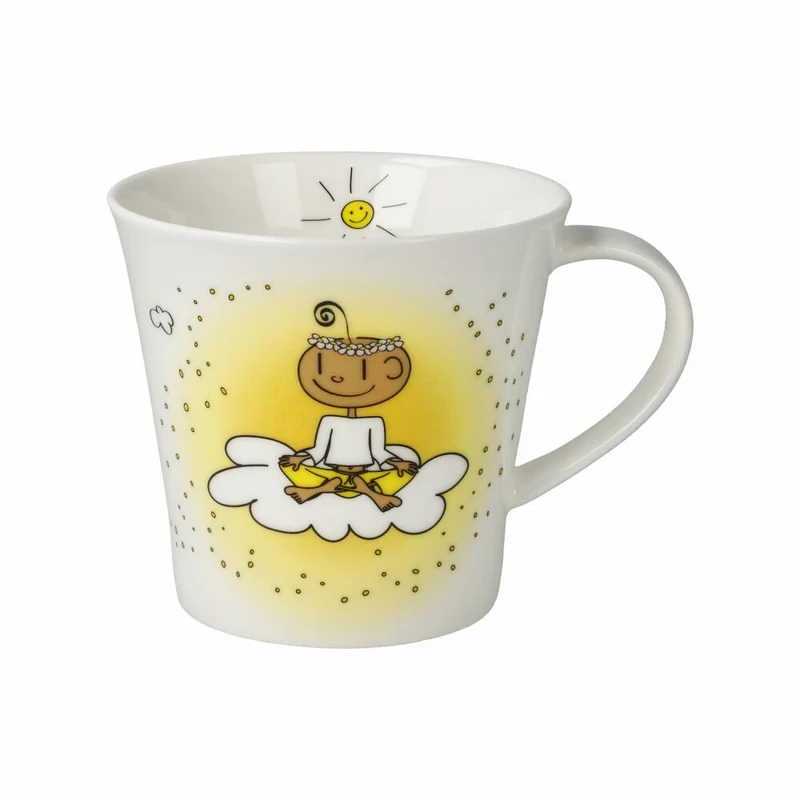 Goebel Coffee-/Tea Mug Der kleine Yogi - Dein Lächeln, Fine Bone China, Bunt, 350 ml, 54103231