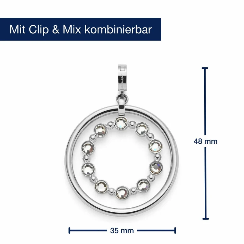 Leonardo Anhänger Bobby Clip & Mix, Kettenanhänger, Schmuck, Edelstahl, Zirkonia, 024945