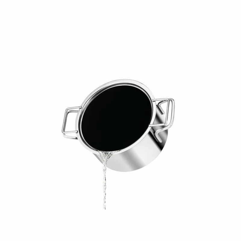 Eva Solo Abgießdeckel, Topfdeckel, Edelstahl, Schwarz, Silberfarben, 20 cm, 303020