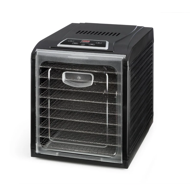 Klarstein Dörrautomat, Dörrgerät, Food Dehydrator, Dörrautomat aus Metall, Dehydrator Food Dryer, 9 Ablagen, 700 Watt, Touch-Display, Timer, Edelstahlheizelement, HotAir Circulation System, Schwarz
