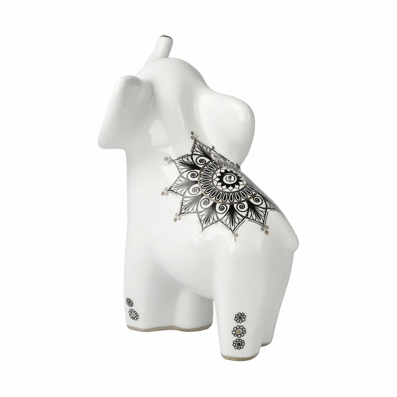 Goebel Figur Elephant - Roho, Porzellan, schwarz-weiß, 16 cm, 70001181