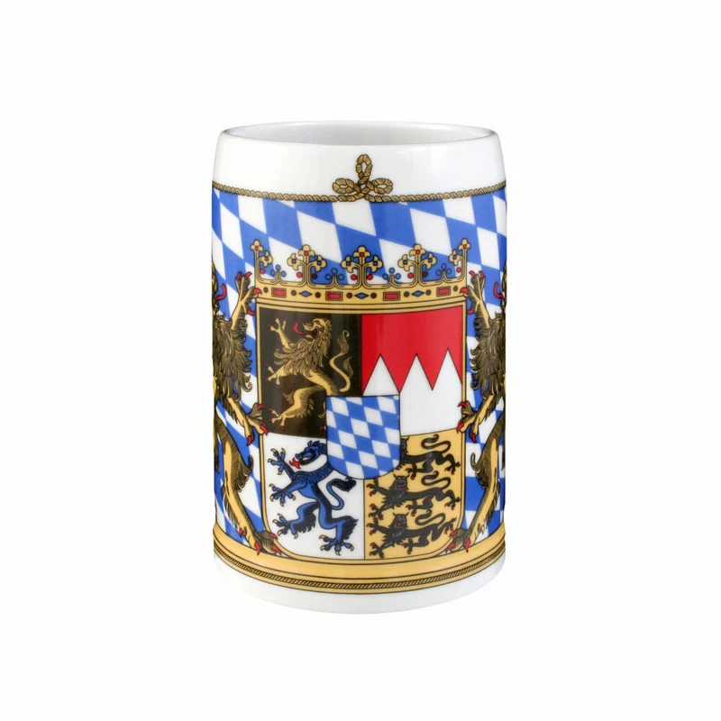 Seltmann Weiden Bierkrug ohne Deckel Compact Bayern, Maßkrug, Porzellan, Bunt, 740 ml, 001.617235