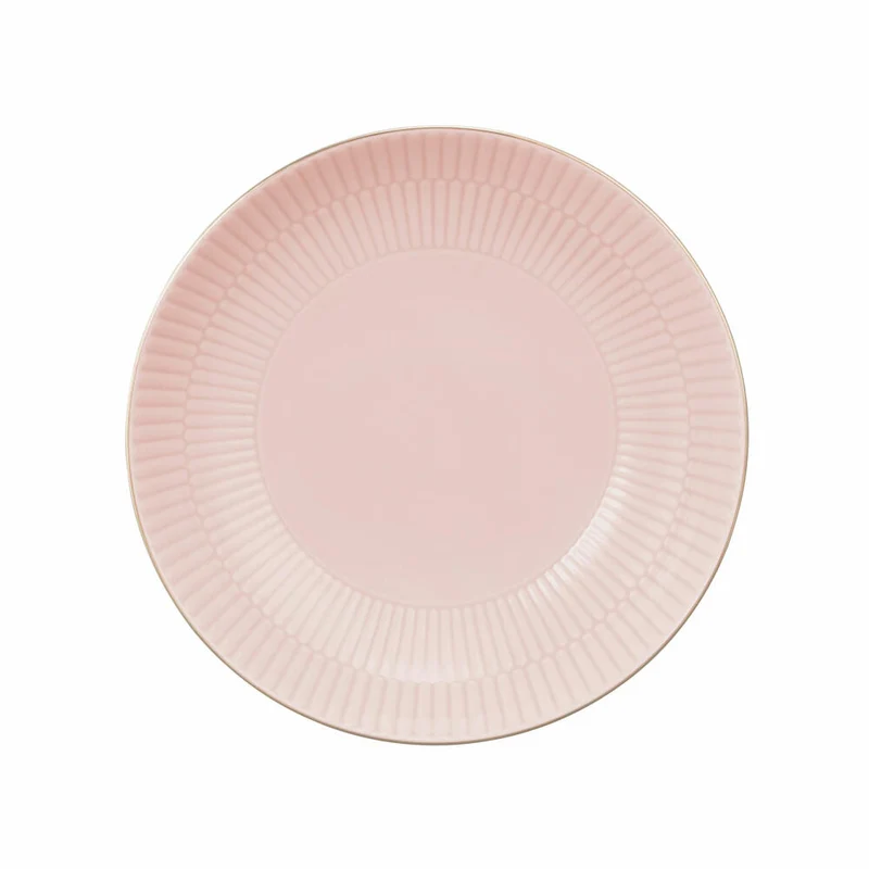 Seltmann Weiden Suppenteller Rund Amina Rosé Goldrand, Speiseteller, Porzellan, Rosa, 21.2 cm, 001.776108