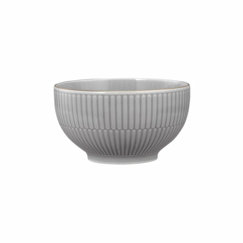 Seltmann Weiden Café au lait Schale Amina Silbergrau Goldrand, Bowlschale, Porzellan, Grau, 500 ml, 001.776126