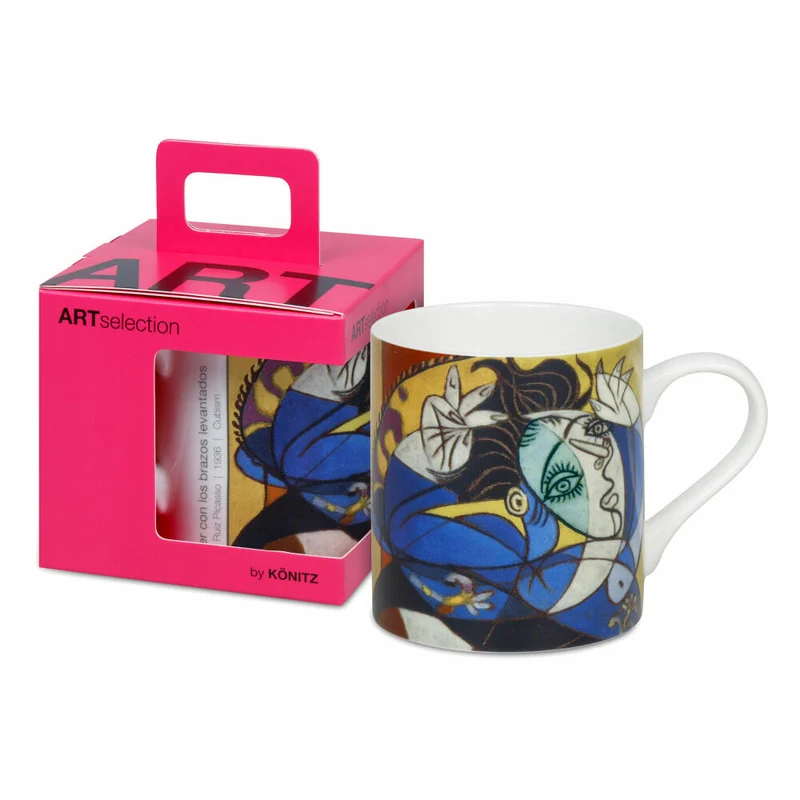 Könitz Becher Mujer con los brazos levantados - Picasso, in Geschenkbox, Bone China, Bunt, 400 ml, 11 5 004 2839