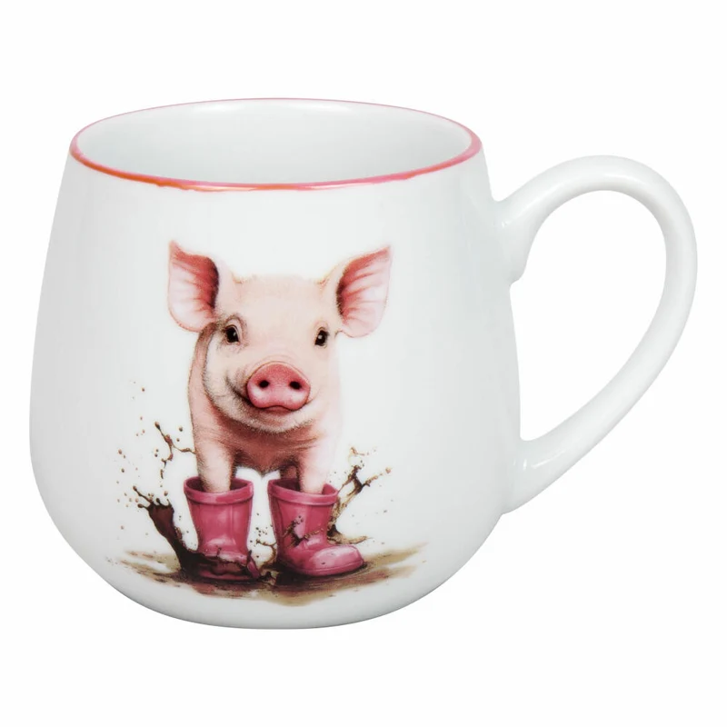 Könitz Kuschelbecher Tapsiges Schweinchen, Porzellan, Rosa, 400 ml, 11 1 143 2960