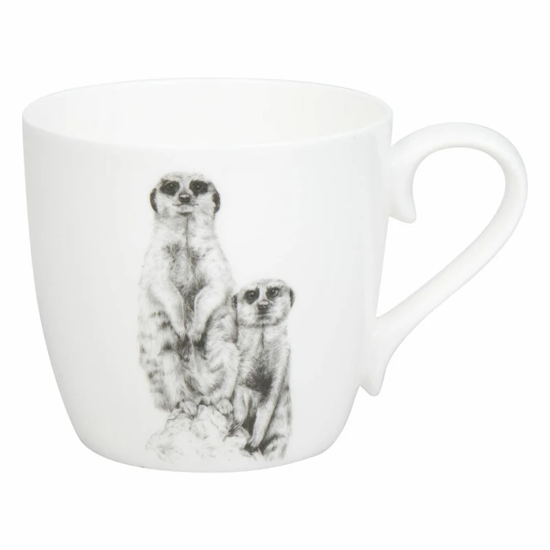 Könitz Becher Amazing Animals - Erdmännchen, Bone China, Schwarz, 425 ml, 11 2 057 2957