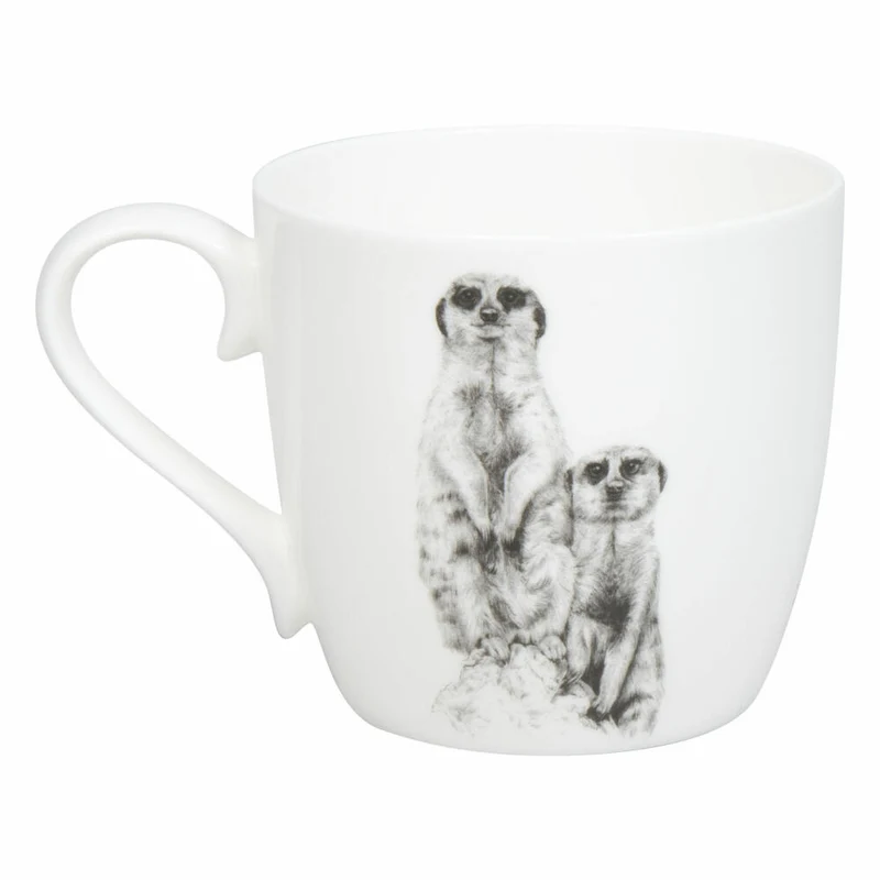 Könitz Becher Amazing Animals - Erdmännchen, Bone China, Schwarz, 425 ml, 11 2 057 2957