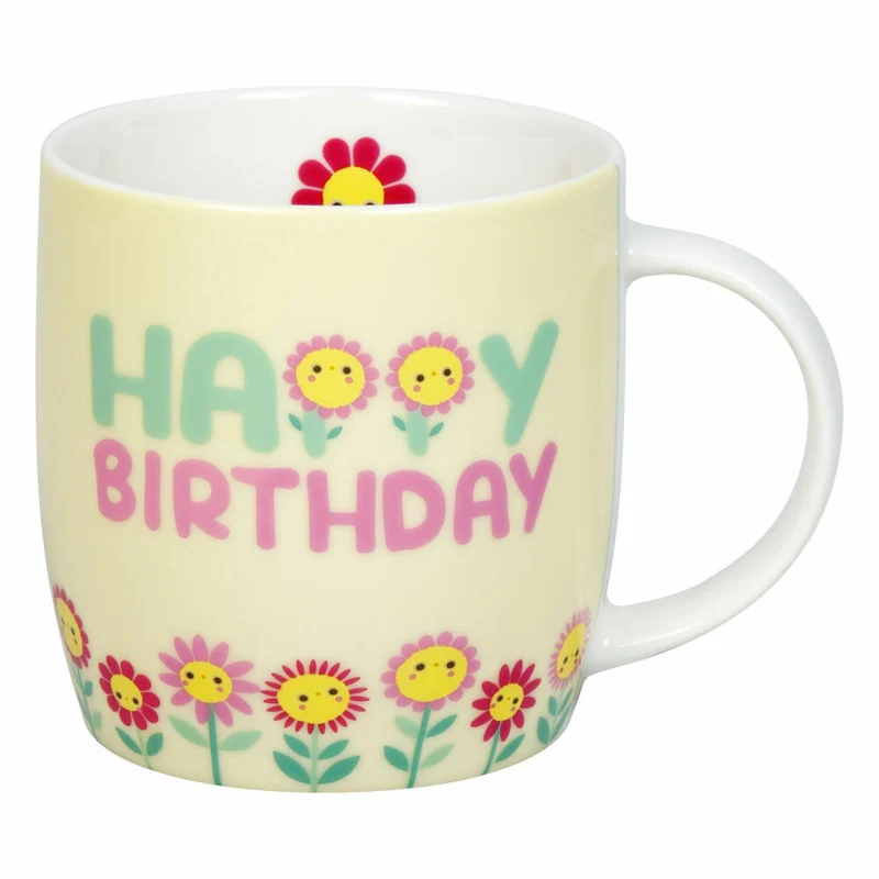 Könitz Becher Happy Birthday, Tasse, New Bone China, Gelb, 400 ml, 11 7 275 2949