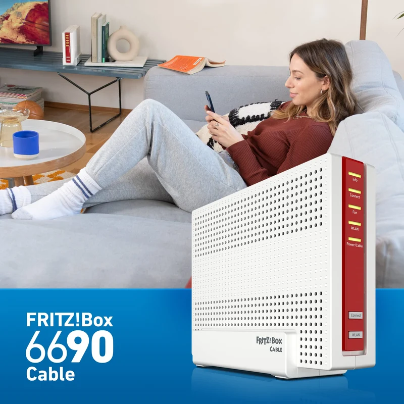 FRITZ!Box 6690 Cable – Wi-Fi 6 Kabelrouter mit DOCSIS 3.1, DECT & USB 3.0