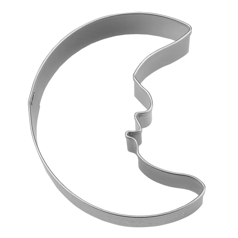 Städter Ausstecher Mond mit Gesicht, Plätzchenausstecher, Keksausstecher, Ausstechform, Edelstahl, Silberfarben, 6 cm, 107169