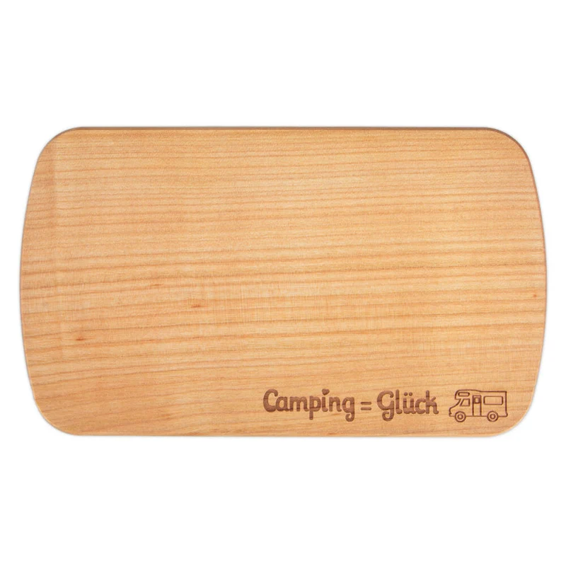 Städter Frühstücksbrettchen Camping-Glück Wohnmobil, Schneidebrett, Küchenbrett, Holz, Natur, 24 cm, 800175