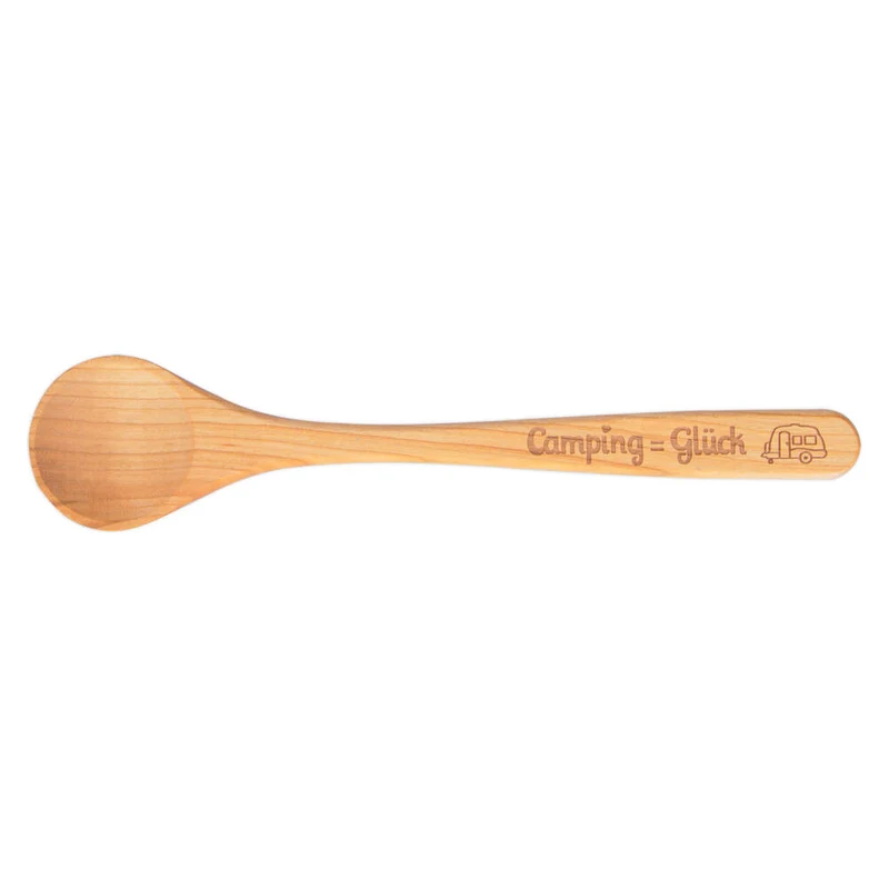 Städter Kochlöffel Camping-Glück Wohnwagen Rund, Küchenhelfer, Kochbesteck, Holz, Natur, 30 cm, 800212