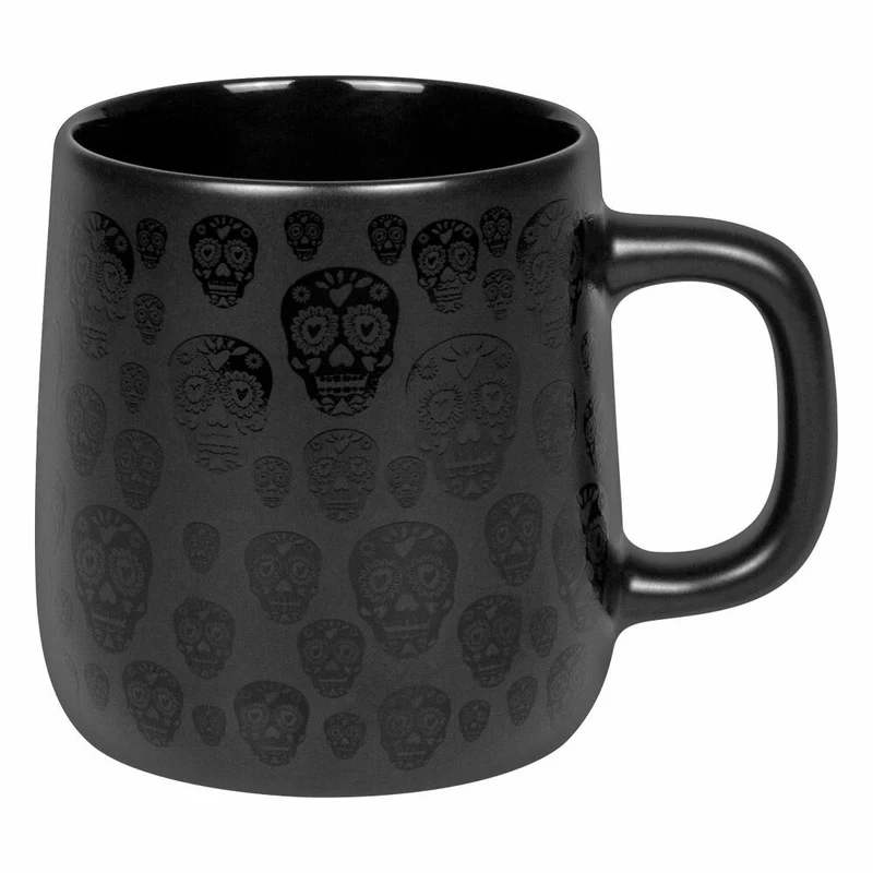 Könitz Becher Calavera Mexicanas Black, New Bone China, Schwarz, 395 ml, 11 7 239 2920