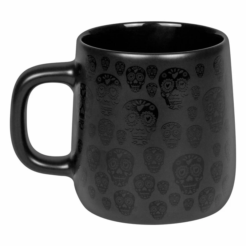 Könitz Becher Calavera Mexicanas Black, New Bone China, Schwarz, 395 ml, 11 7 239 2920