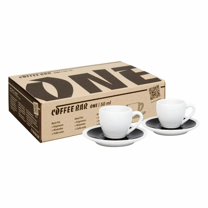 Könitz Espressotassen 2er Set Coffee Bar One - Black & White, Porzellan, Schwarz, 50 ml, 17 5 800 9001