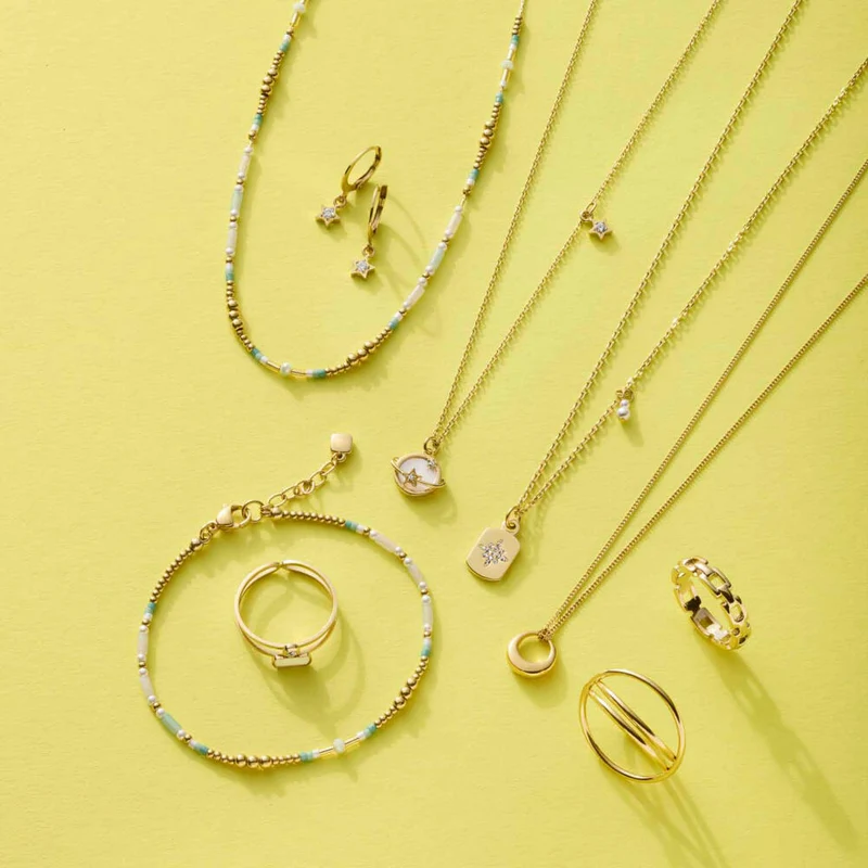 Leonardo Halskette 45 Gold Sattelite Ciao, Kette, Schmuck, Edelstahl Gold, Zirkonia, Perle, 024986
