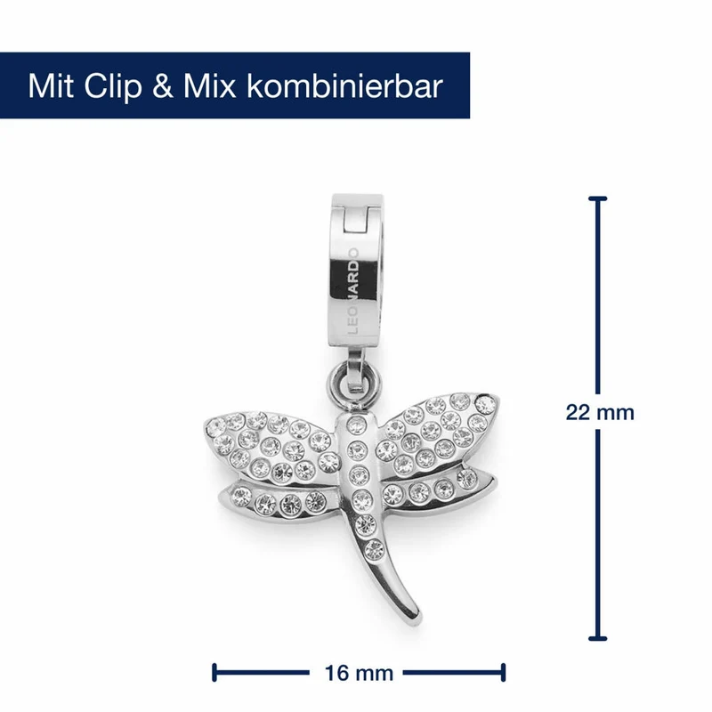 Leonardo Anhänger Elisabeth Clip & Mix, Kettenanhänger, Schmuck, Edelstahl, Zirkonia, 024965
