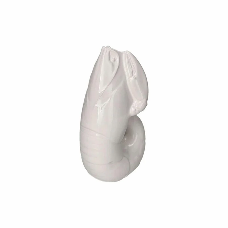 Gift Company Vase Madame Crevette S, Dekovase in Hummer-Form, Steingut, Weiß, H 26.7 cm, 1214503001
