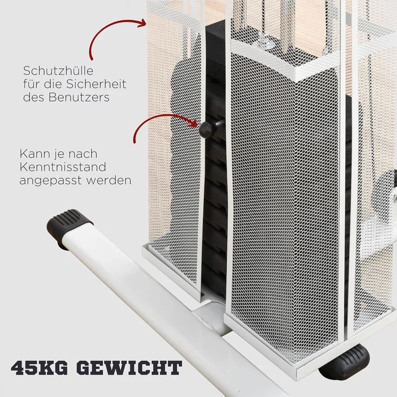 HOMCOM Multistation: Kraftstation mit Latzug, Butterfly & 45 kg Gewichten