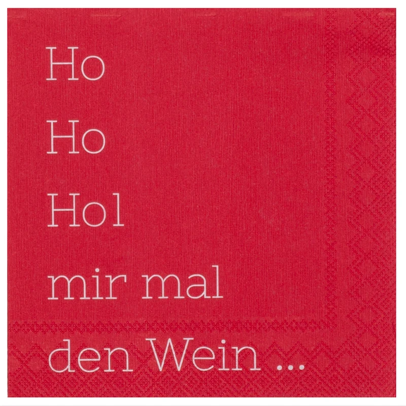 RAEDER DESIGN Cocktailservietten Ho Ho Hol mir mal den Wein