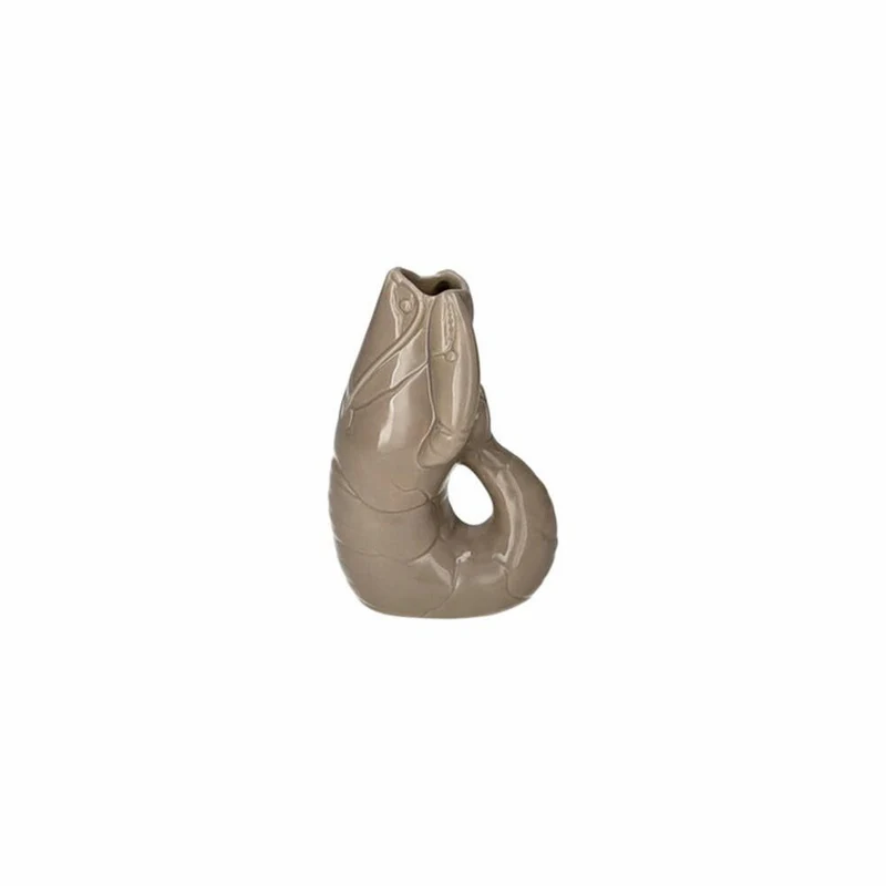 Gift Company Vase Madame Crevette XS, Dekovase in Hummer-Form, Steingut, Sandstone, H 14 cm, 1214502029