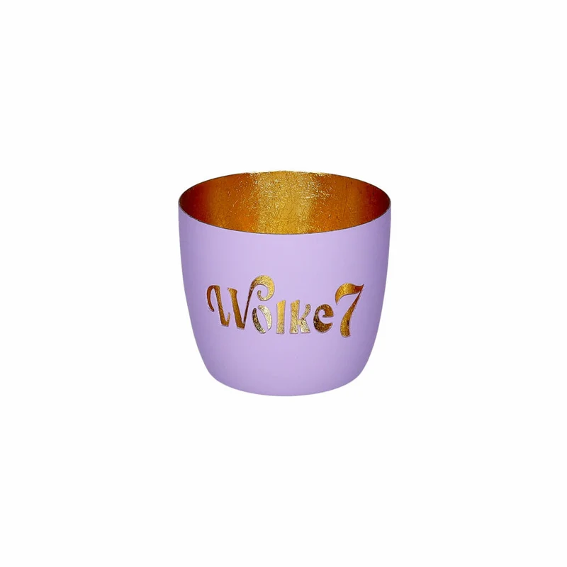 Gift Company Windlicht Madras M, Wolke 7, Teelichthalter, Kerzenhalter, Eisen, Lila / Gold, H 8.5 cm, 1211304014