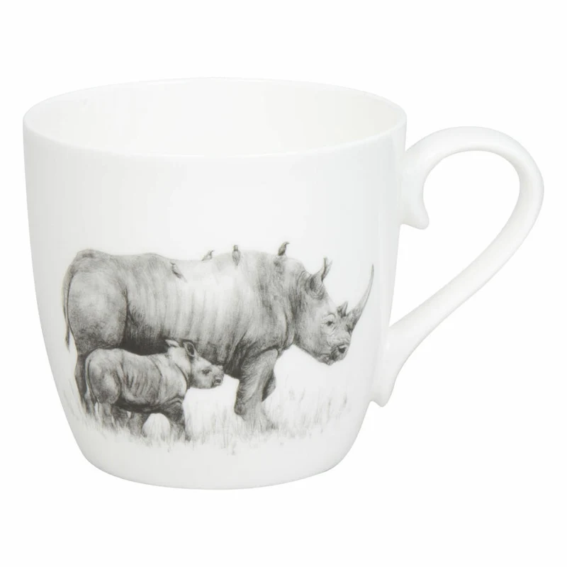 Könitz Becher Amazing Animals - Nashörner, Bone China, Schwarz, 425 ml, 11 2 057 2955
