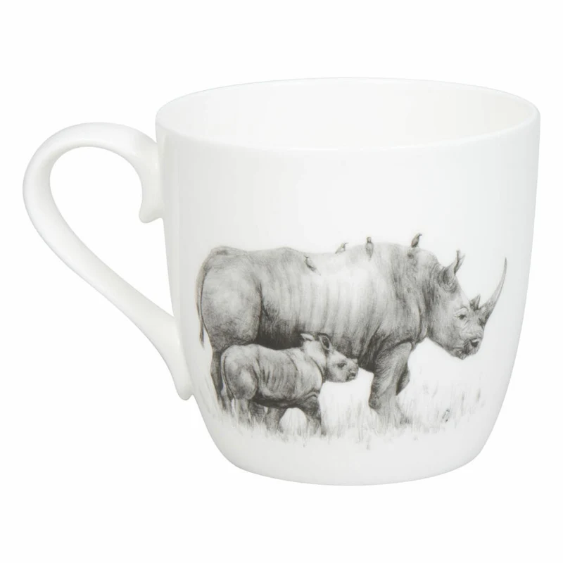 Könitz Becher Amazing Animals - Nashörner, Bone China, Schwarz, 425 ml, 11 2 057 2955