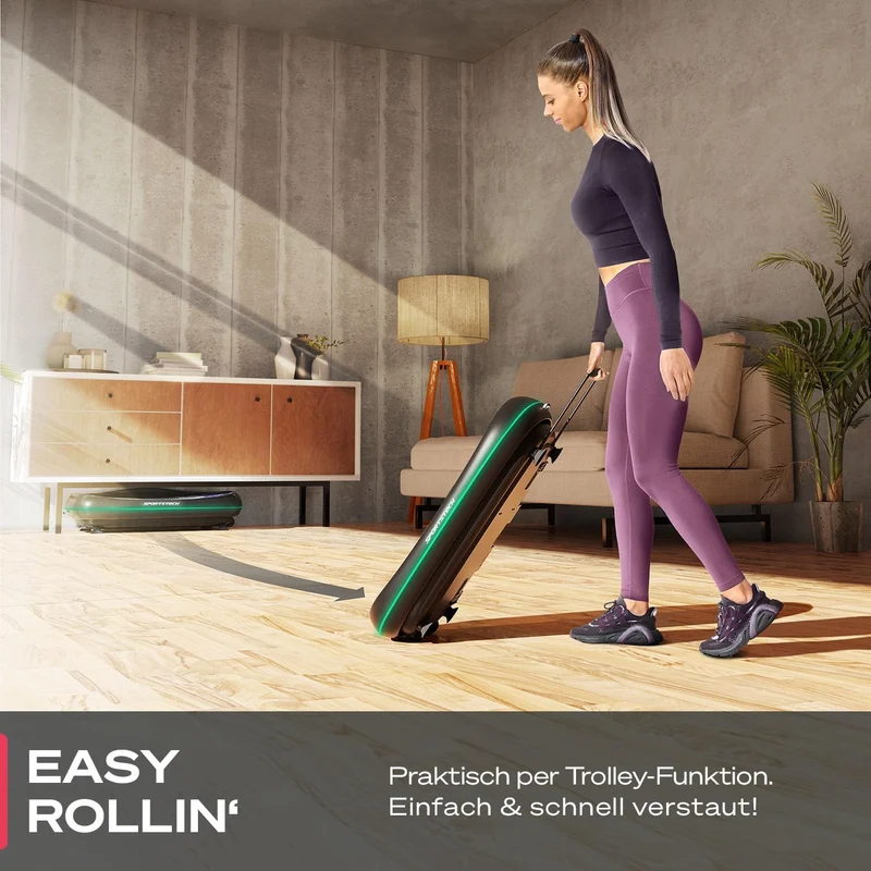 Sportstech 4D Vibrationsplatte: Smart LED, Bluetooth, Fitness & Yoga