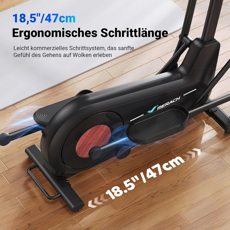 MERACH Heimtrainer Crosstrainer: Leise, Magnetisch, App, 8 Stufen, 160KG Kapazität