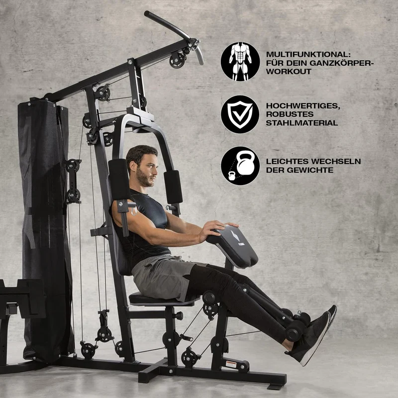 FitEngine Kraftstation: Komplettes Home Gym mit 67 kg Gewichten