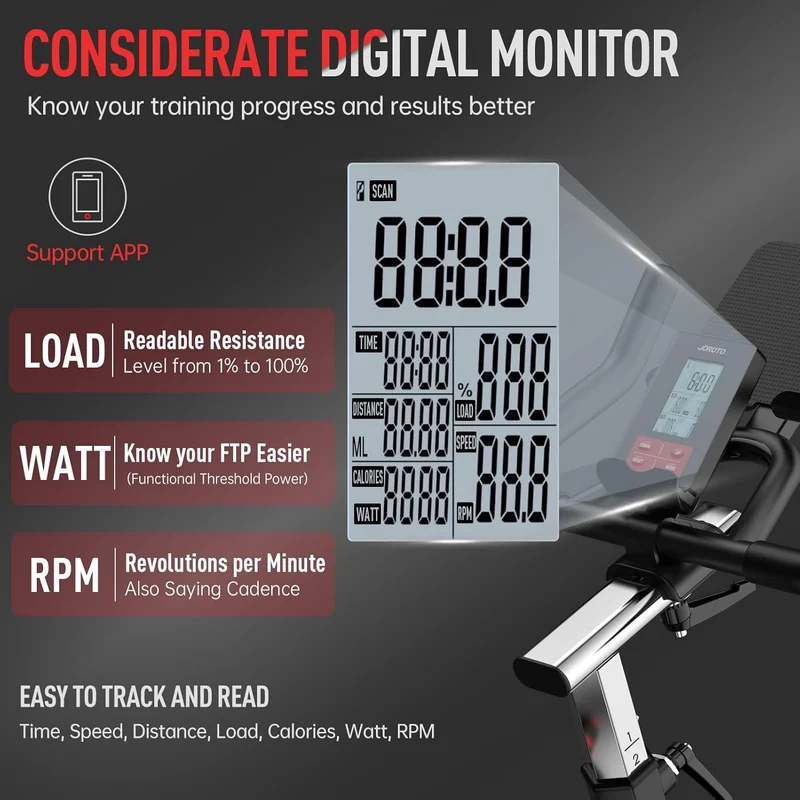 JOROTO X2: Leises Heimtrainer-Ergometer mit LCD-Monitor