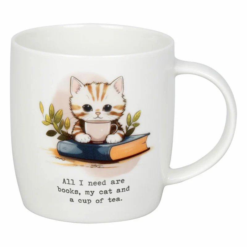 Könitz Becher Books, Cat & Tea, New Bone China, Bunt, 400 ml, 11 7 275 2911