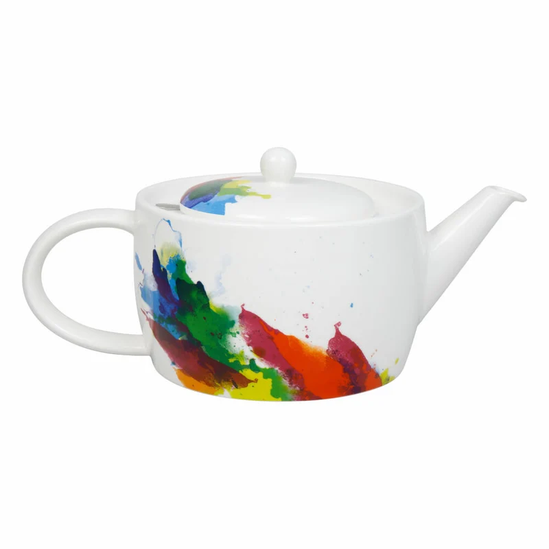Könitz Teekanne mit Sieb On Colour flow, in Geschenkbox, Bone China, Bunt, 1400 ml, 11 5 263 1694