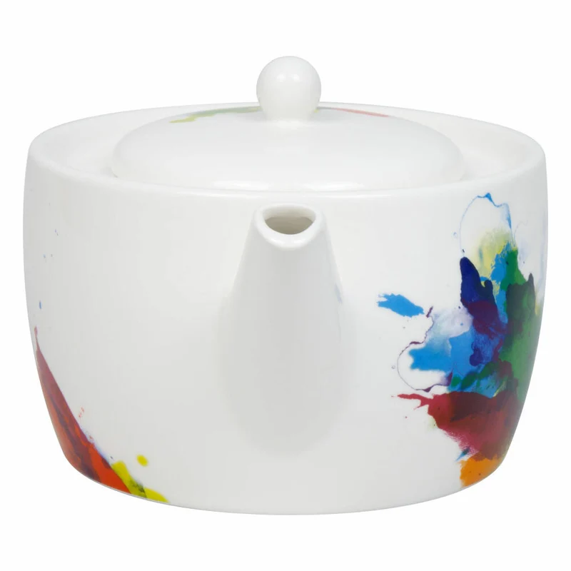 Könitz Teekanne mit Sieb On Colour flow, in Geschenkbox, Bone China, Bunt, 1400 ml, 11 5 263 1694