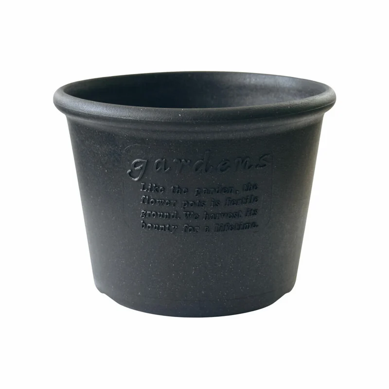 Hachiman Pflanztopf Eco 8 Flach, Blumentopf, Polypropylen, Schwarz, 5.5 L, 214960