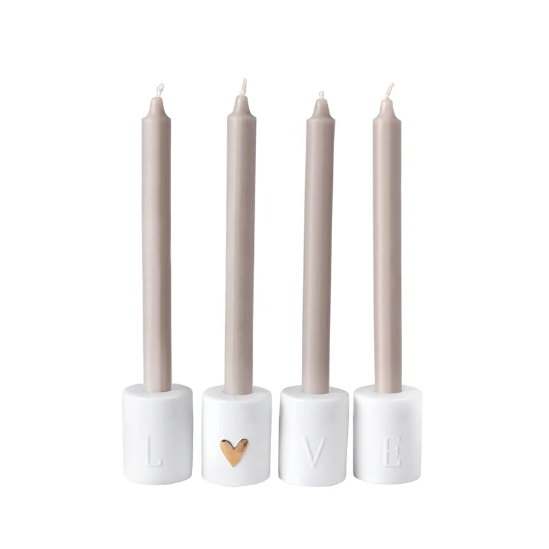 RAEDER DESIGN Love Kerzenständer 4-er Set Gold
