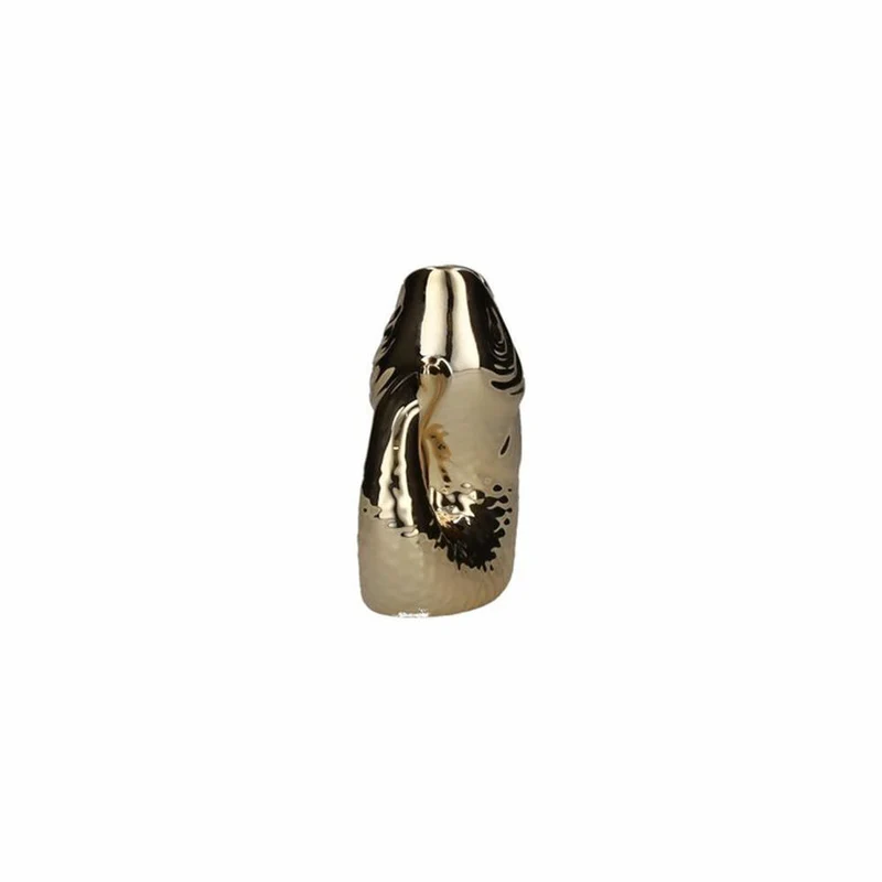 Gift Company Vase Monsieur Carafon XS, Dekovase in Fisch-Form, Steingut, Gold, 13 cm, 1087402021