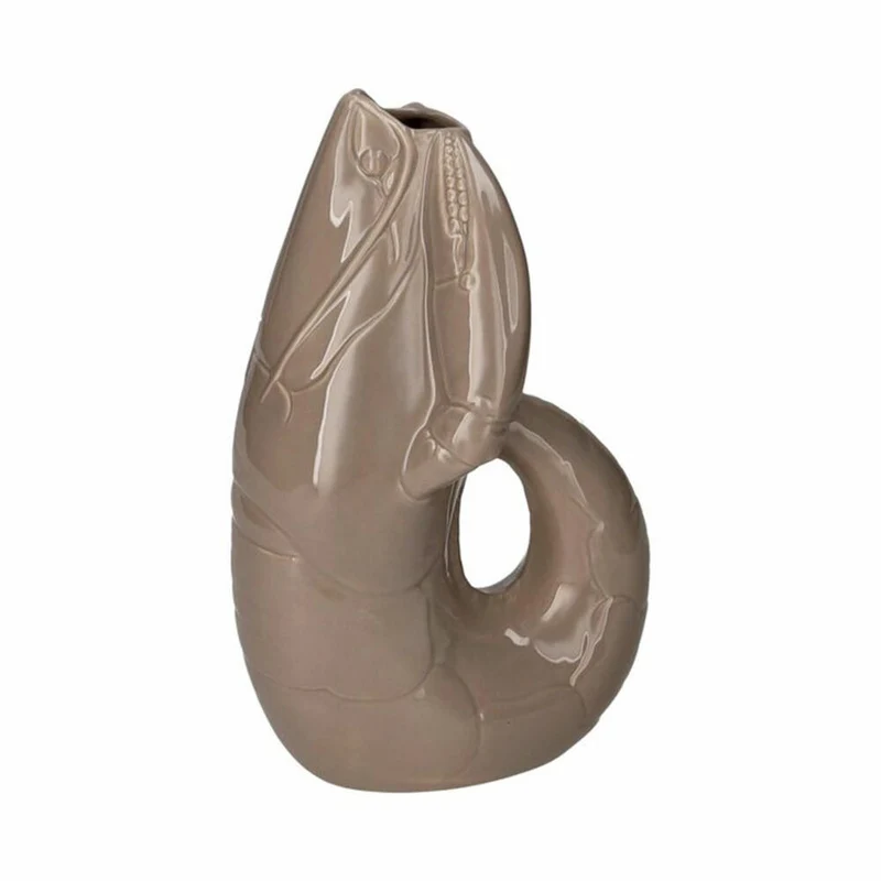 Gift Company Vase Madame Crevette L, Dekovase in Hummer-Form, Steingut, Sandstone, H 32 cm, 1214505029