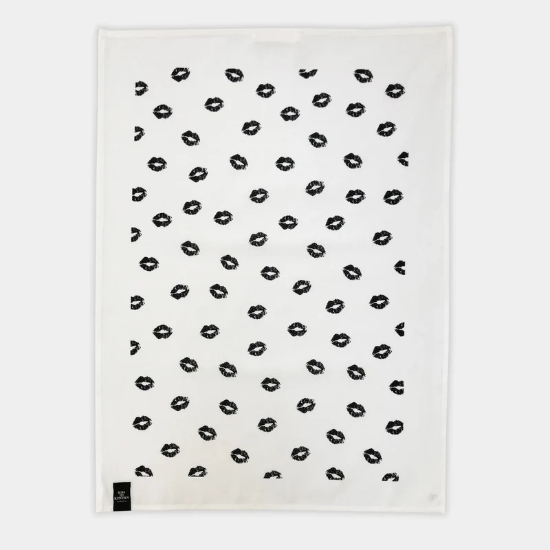 KISS MY KITCHEN Geschirrtuch Kiss black