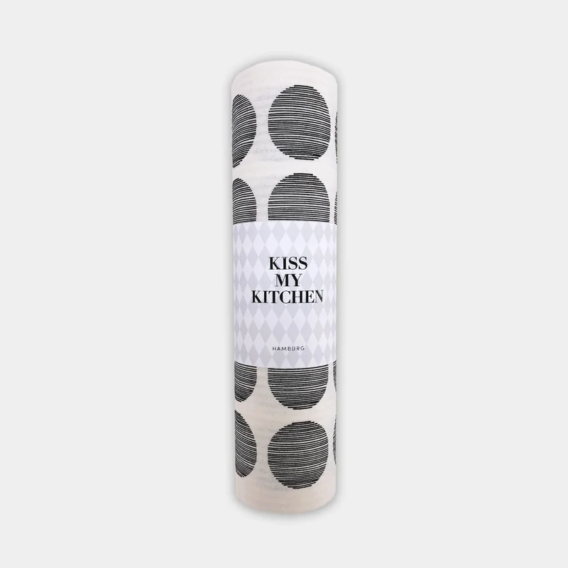 KISS MY KITCHEN Schwammtuch-Rolle Dots black