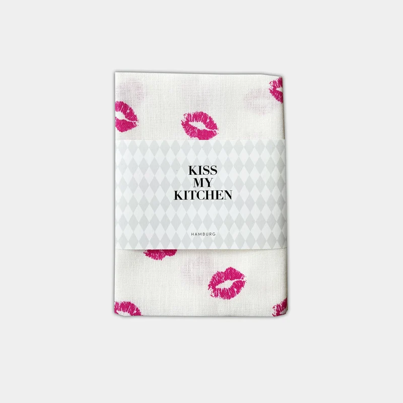 KISS MY KITCHEN Geschirrtuch Kiss pink