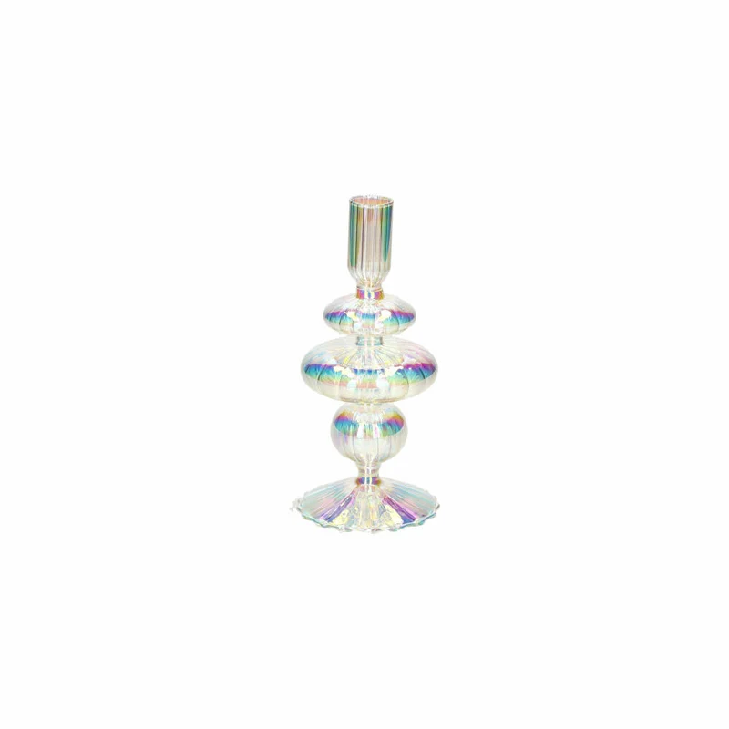 Gift Company Kerzenhalter Voile, Kerzenständer, Glas, Irisierend / Transparent, H 20 cm, 1235003040